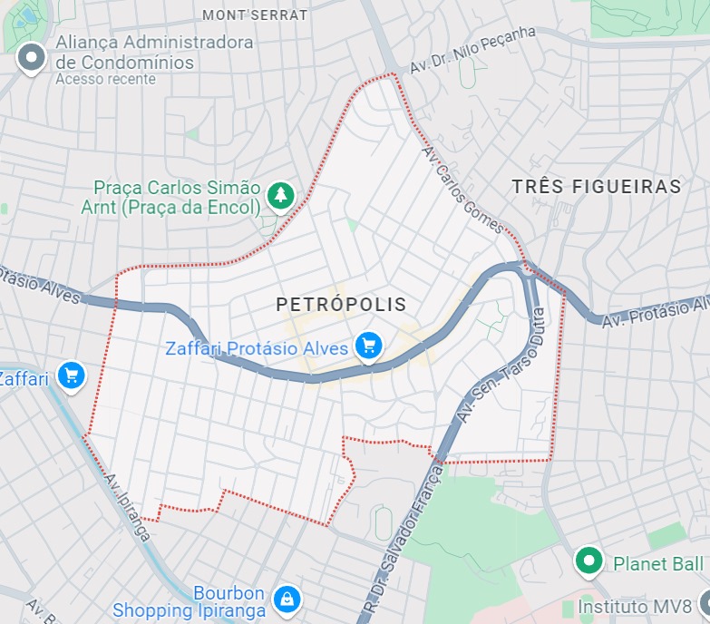 mapa bairro petrópolis porto alegre